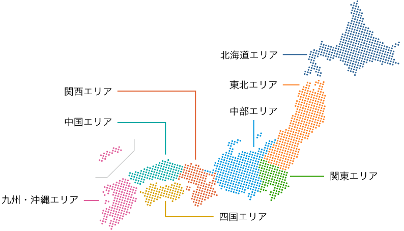 全国の「不動産相続の相談窓口」の店舗 エリアマップ